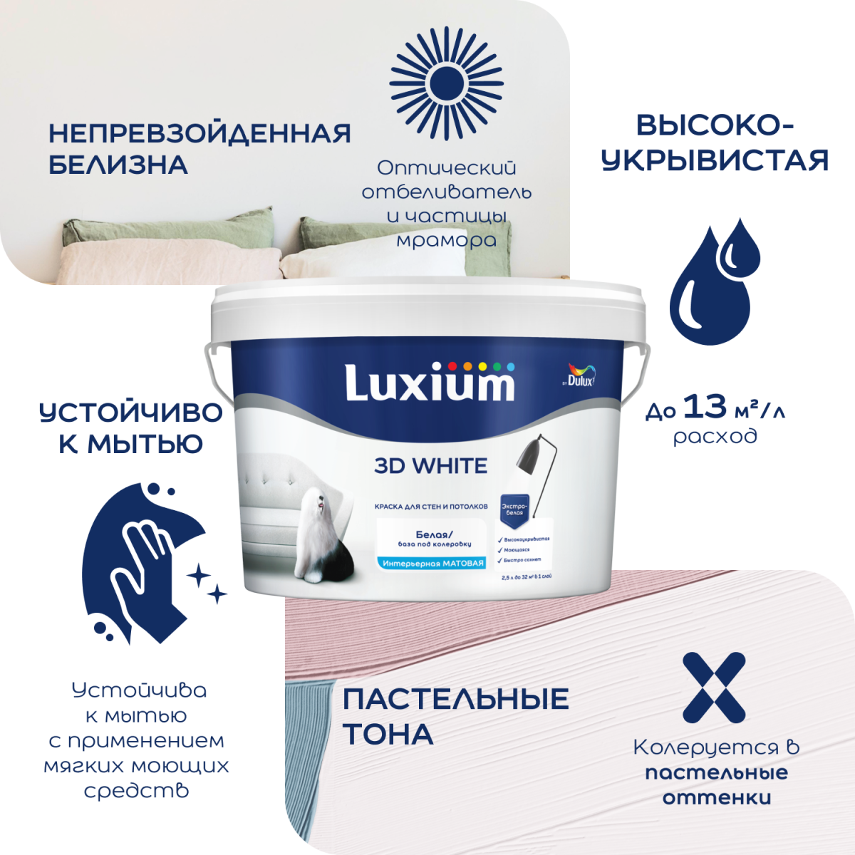 Краска LUXIUM 3D White матовая